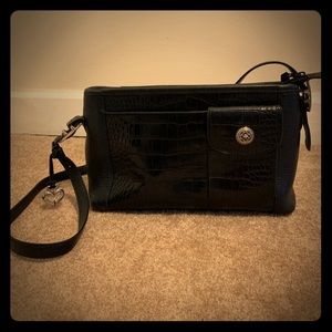 Brighton black leather shoulder bag